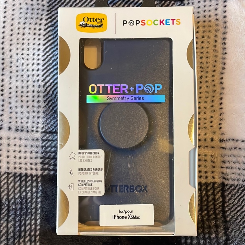 Blue Otterbox Popsockets IPhone Xs max‎